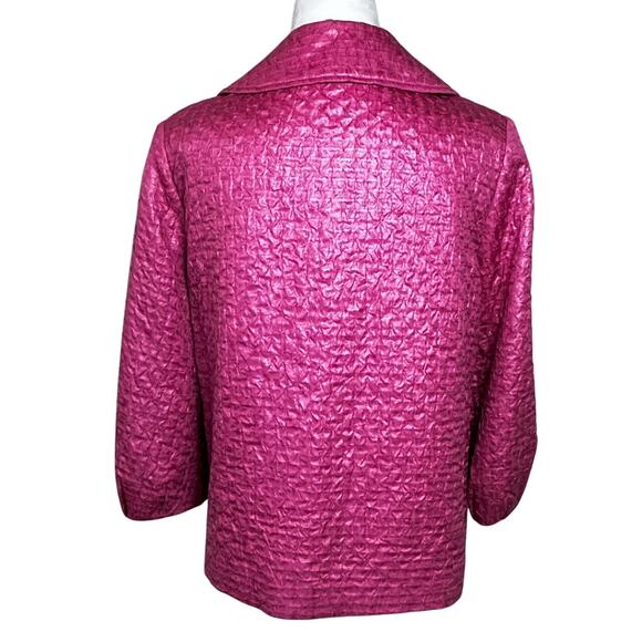 Y2k Abbie Mags Retro Swing Pea Coat Crinkle Big Button Coquette Barbie MED - Picture 4 of 9